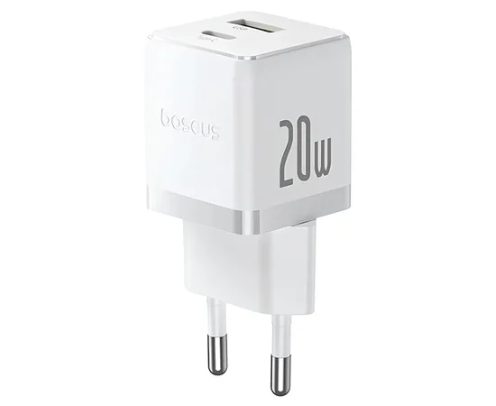 СЗУ Baseus Palm Fast Charger 20W (1USB-A/1C) (P10111608) Moon White