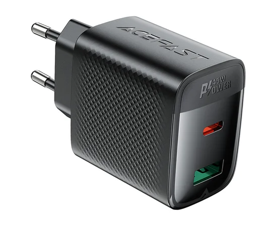 СЗУ Acefast A106 GaN PD45W (1USB-A/1C) Black
