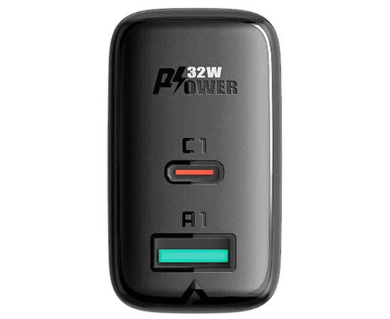 СЗУ Acefast A5 PD32W GaN (USB-C+USB-A) Black