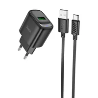 СЗУ Hoco C140A Smart QC3.0 (1USB/3A) + Type-C Black