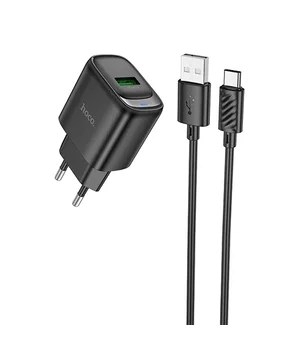 СЗУ Hoco C140A Smart QC3.0 (1USB/3A) + Type-C Black