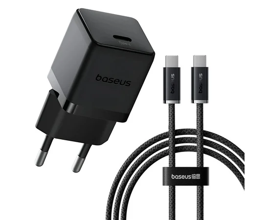 СЗУ Baseus Palm Fast Charger 30W (1USB-C) + кабель Type-C to Type-C (P10111605113-01) Cluster Black