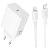 СЗУ Borofone BA109A Star PD40W (1USB-C) + кабель Type-C to Type-C White