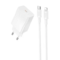 СЗУ Borofone BAS73A Source PD20W (1USB-C) + кабель Type-C to Lightning White