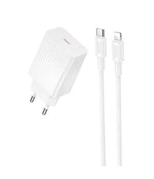 СЗУ Borofone BAS73A Source PD20W (1USB-C) + кабель Type-C to Lightning White