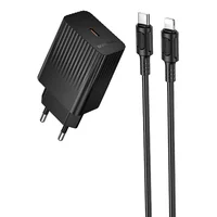 СЗУ Borofone BAS73A Source PD20W (1USB-C) + кабель Type-C to Lightning Black