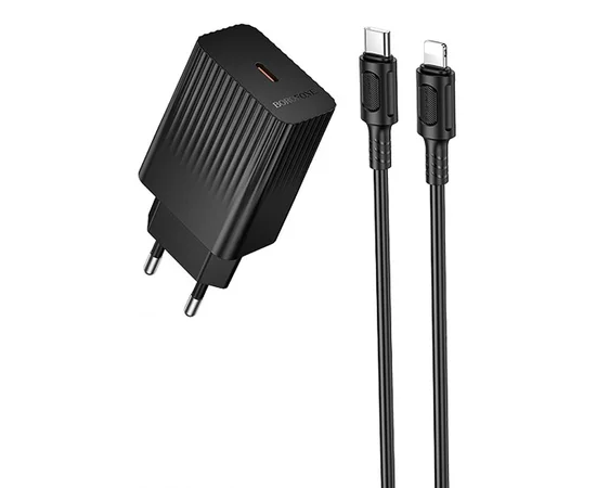 СЗУ Borofone BAS73A Source PD20W (1USB-C) + кабель Type-C to Lightning Black