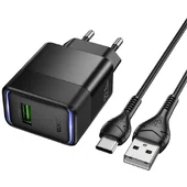 СЗУ Hoco CS111A Lounge PD22.5W (1USB-C) + кабель USB to Type-C Black