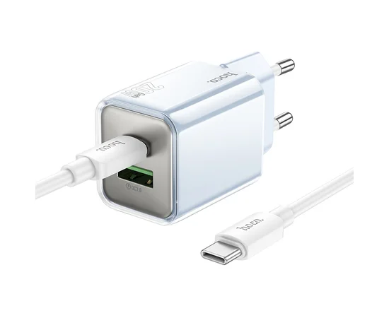 СЗУ Hoco N46 Glorious PD20W+QC3.0 (1USB-A/1C) + Type-C to Type-C Blue