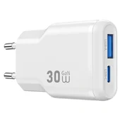 СЗУ WIWU G033 Essen PD30W+QC3.0 GaN (1USB-A/1C) White