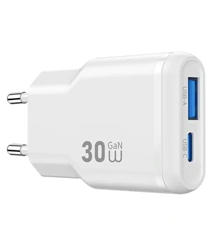 СЗУ WIWU G033 Essen PD30W+QC3.0 GaN (1USB-A/1C) White