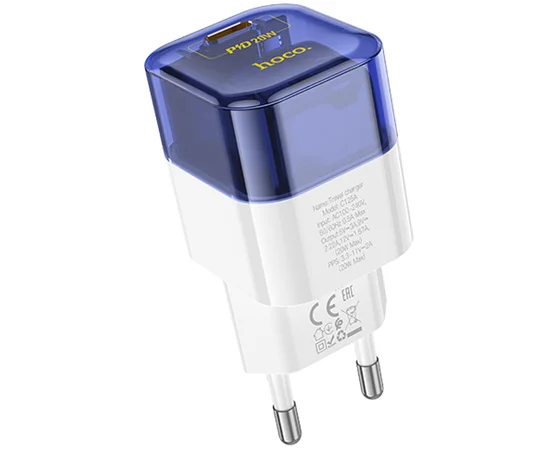 СЗУ Hoco C125A Transparent 1C PD20W Transparent blue