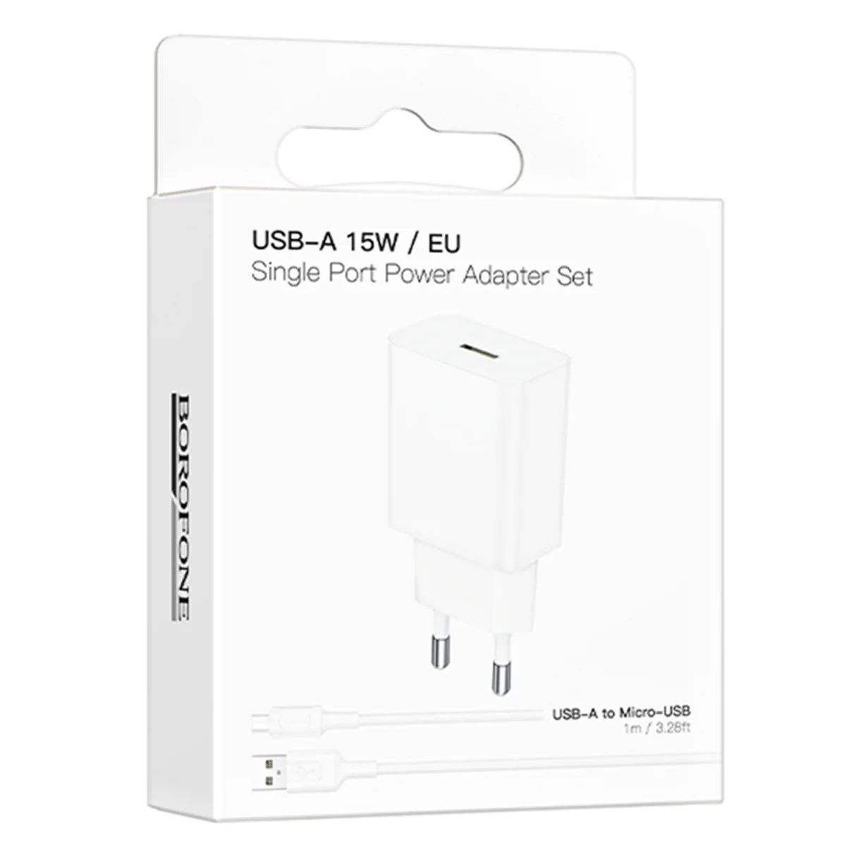 СЗУ Borofone BA111A Star QC3.0 (1USB-A) + кабель USB to MicroUSB White