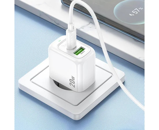 СЗУ Hoco CS54A Surplus PD20W+QC3.0 (1USB-A/1C) White