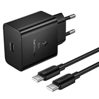 СЗУ Hoco N77 Star PD45W (1USB-C) + кабель Type-C to Type-C Black
