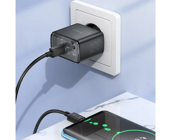 СЗУ Hoco CS41A Smart PD35W (1C) + Type-C to Type-C Black