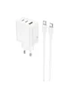 СЗУ Hoco N51 Scenery PD65W (1USB-A/2C) + кабель Type-C to Type-C White