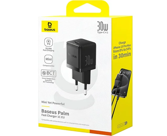 СЗУ Baseus Palm Fast Charger 30W (1USB-C) (P10111605113-00) Cluster Black