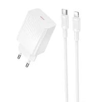 СЗУ Borofone BAS75A Source PD30W (1USB-C) + кабель Type-C to Lightning White