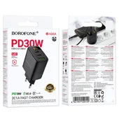 СЗУ Borofone BA98A Ilustre with digital display PD30W (1USB-A/2C) Black