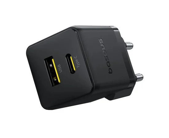 СЗУ Baseus Palm Fast Charger 30W (1USB-A/1C) + кабель Type-C to Type-C (P1011160A) Cluster Black