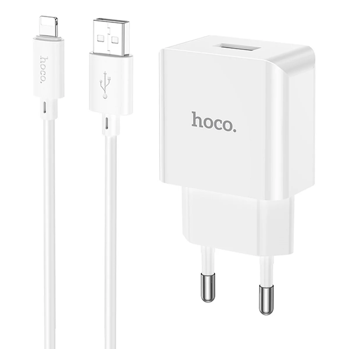 СЗУ Hoco C106A Leisure 10.5W (1USB-A) + кабель USB to Lightning White