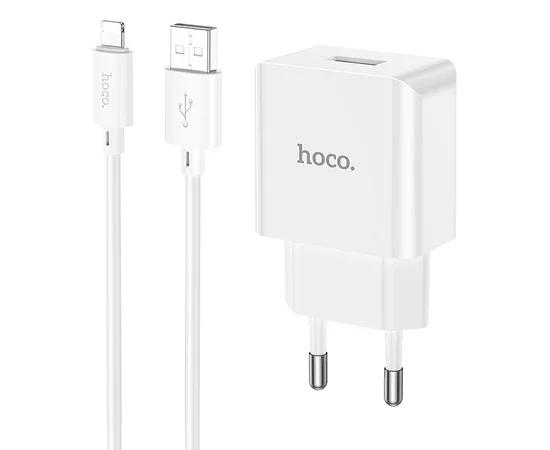 СЗУ Hoco C106A Leisure 10.5W (1USB-A) + кабель USB to Lightning White