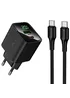 СЗУ Hoco CS83A Excellent with digital display PD20W+QC3.0 (1USB-A/1C) + кабель Type-C to Type-C Black