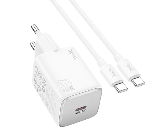 СЗУ Hoco N40 Mighty 1C PD20W + Type to Type-C White