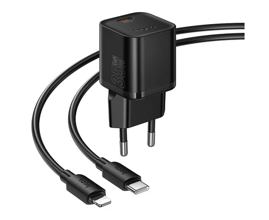 СЗУ Hoco N66 Ingenious PD35W (1USB-C) + кабель Type-C to Lightning Black