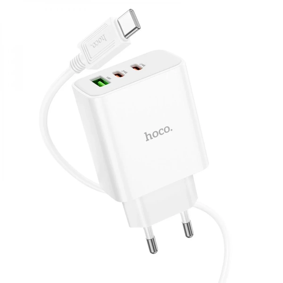 СЗУ Hoco C126A PD40W+QC3.0 (1USB/2Type-C) + Type-C to Lightning White