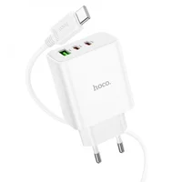 СЗУ Hoco C126A PD40W+QC3.0 (1USB/2Type-C) + Type-C to Lightning White