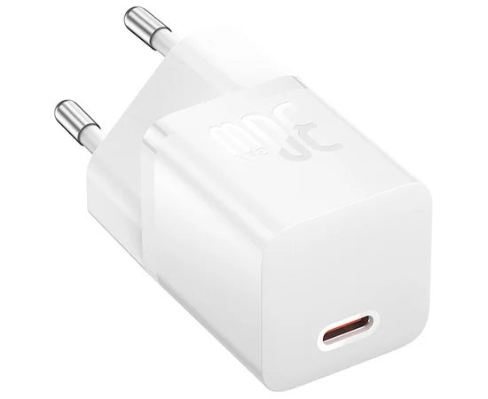 СЗУ Baseus GaN5 Fast Charger (mini) 30W (1USB-C) + кабель Type-C to Type-C (P10110902) Moon White