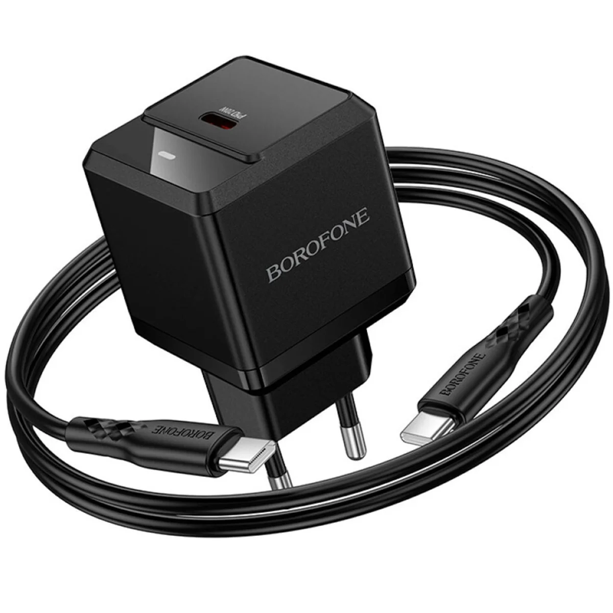 СЗУ Borofone BN18 Intenso PD20W (1USB-C) + кабель Type-C to Type-C Black