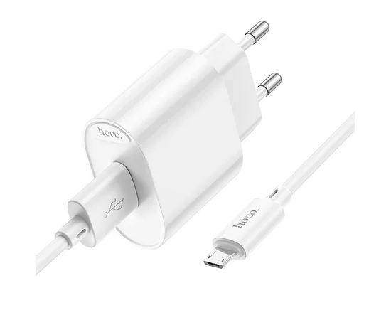 СЗУ Hoco C109A Fighter 10.5W (1USB-A) + кабель USB to MicroUSB White