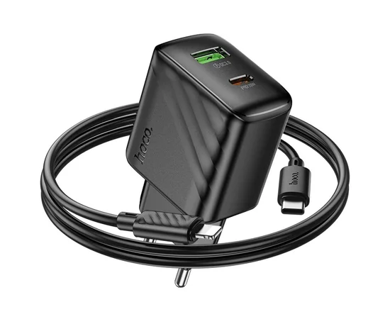 СЗУ Hoco CS25A Rico PD20W+QC3.0 (1USB-A/1C) + кабель Type-C to Lightning Black