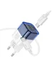 СЗУ Hoco C125A Transparent 1C PD20W + Type-C to Type-C Transparent blue