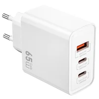 СЗУ WIWU G005 Essen PD65W+QC3.0 GaN (1USB-A/2C) White
