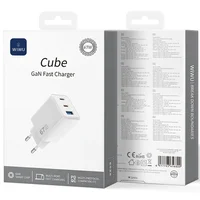 СЗУ WIWU G026 Cube PD67W+QC3.0 GaN (1USB-A/2C) White