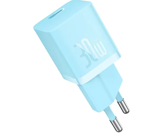 СЗУ Baseus GaN5 Fast Charger (mini) 30W (1USB-C) + кабель Type-C to Type-C (P10110902) Galaxy Blue