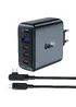 СЗУ Acefast A37 PD100W+QC3.0  GaN (1USB-A/3C) + кабель Type-C to Type-C 2m Black