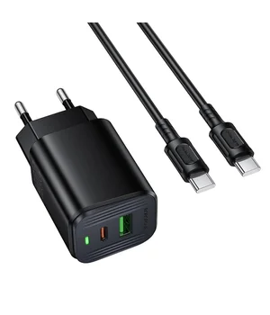 СЗУ Borofone BAS83A Star PD20W+QC3.0 (1USB-A/1C) + кабель Type-C to Type-C Black