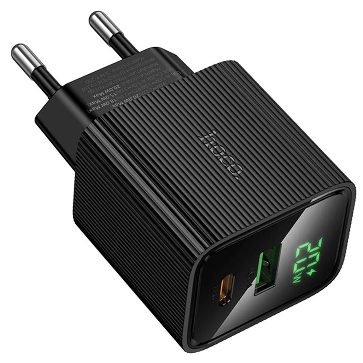 СЗУ Hoco CS83A Excellent with digital display PD20W+QC3.0 (1USB-A/1C) Black