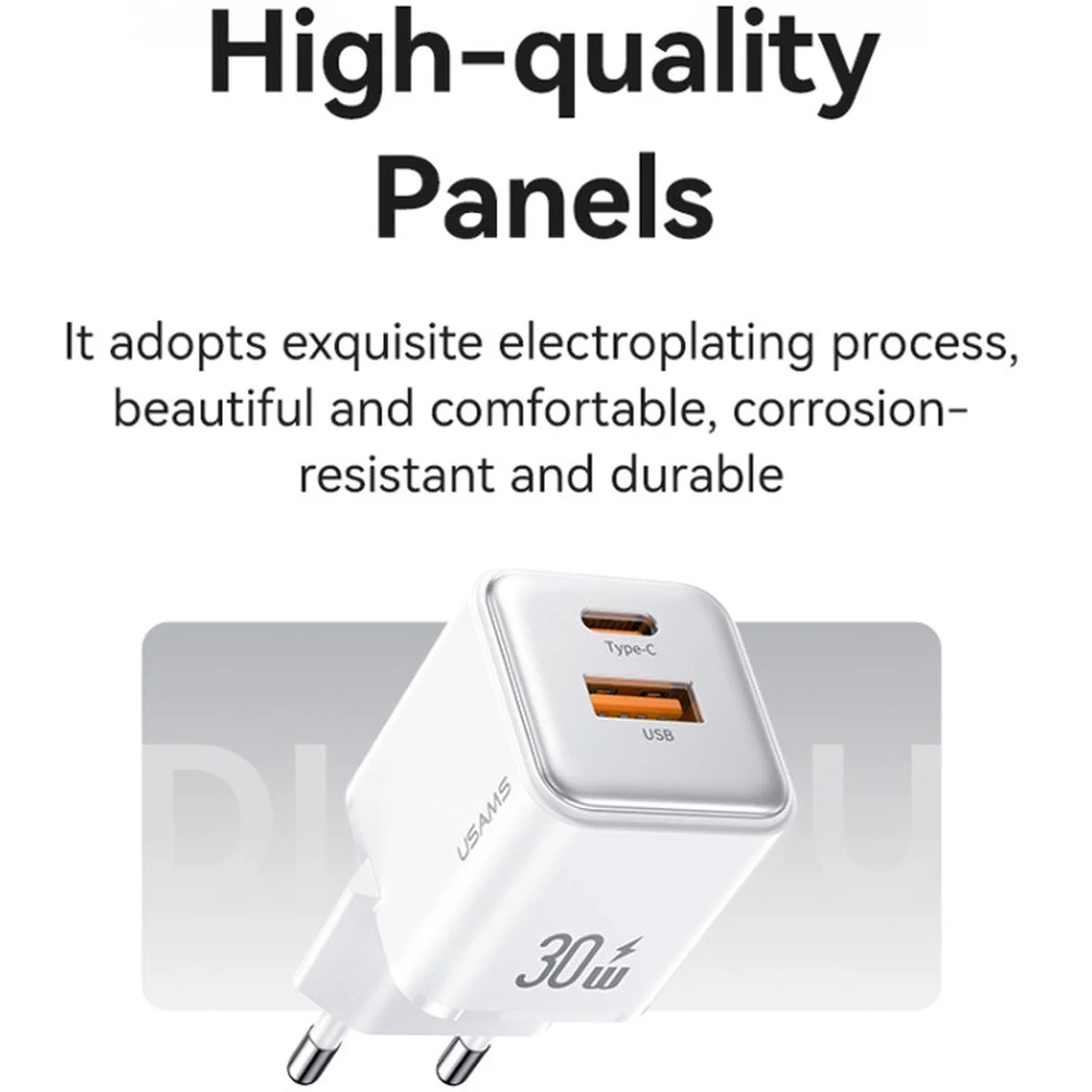 СЗУ Usams US-CC189 PD30W + QC3.0 A+C X-ron Series White