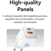 СЗУ Usams US-CC189 PD30W + QC3.0 A+C X-ron Series White