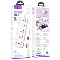 Удлинитель Hoco AC14A Rico PD30W (3USB-A/1C/5xSocket) (1.5m) White