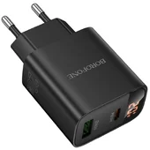 СЗУ Borofone BA96A Ilustre with digital display PD20W+QC3.0 (1USB-A/1C) Black