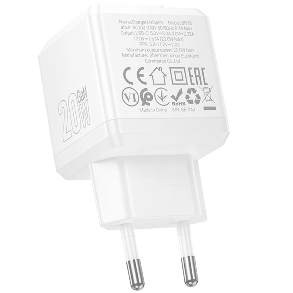 СЗУ Borofone BN18 Intenso PD20W (1USB-C) White