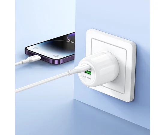 СЗУ Borofone BA94A Lustrous PD30W+QC3.0 (1USB-A/1C) White