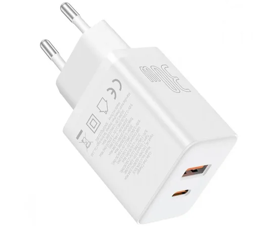 СЗУ Baseus Cube Pro Fast Charger PD30W (1USB-A/1C) (P10111404) Moon White